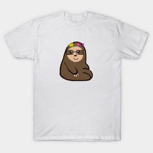 Flower Crown Sloth 2 T-Shirt